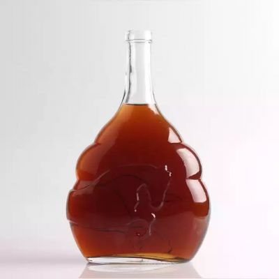 High Quality 75cl Empty Tequila Bottles Price For Wholesale Clear Leaves Shaped Bottle Of Tequila