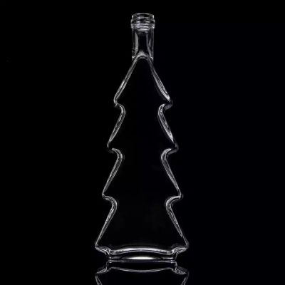 Unique Cedar Shape Clear 700ml Whisky Bottle New Design Cork Top Factory Price Whiskey Bottle 70cl