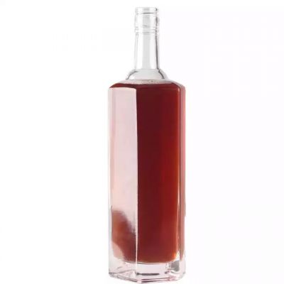 In Stock Free Sample Offered 750ml Unique Shaped Rum Glass Bottle Clear Glass Bottle With Aluminum Cap