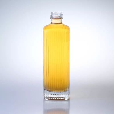 Wholesale Unique Shape Super Flint Glass Carved Square Shape 700ml750ml Brandy Bottle Factory Price