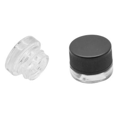 2023 New Mould Round Jars with Screw Top Lid Wholesale Glass Concentrate Canister Matte Black White Plastic Cover