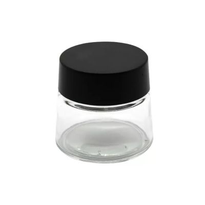 3.5g New Model Conical Flask Smell Proof Glass Jar With Child Proof Clip Cap Egg Shape Container For Cream Butter Packaging