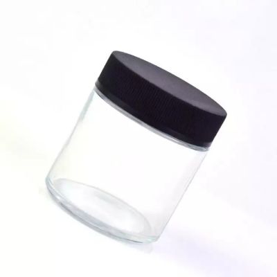Smell Proof 1oz 2oz 3oz 4oz 5oz Empty Flower Clear Wide Mouth Glass Container Glass Bottle Child Resistant Glass Jar