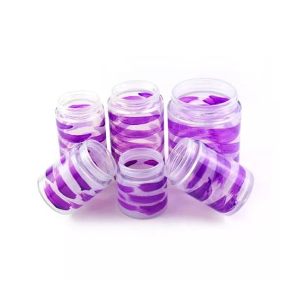 Colored Printing Frosted Cosmetic Wholesale Glass Storage Jars Candle With Lids Shandong Round Wide Mouth Glass Jars Supplier