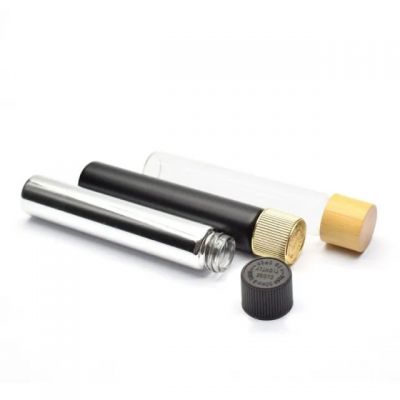 Eco-friendly Cr Glass Tube Bamboo Lid Glass Tubes With Cap Tube Custom Glass Tubing Packaging With Cr Screw Tops