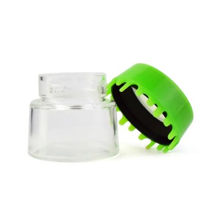 Smell Proof Airtight Child Resistant New Design Water Drip 3oz 90ml Cone Type Glass Flower Storage Jar With Cr Lid