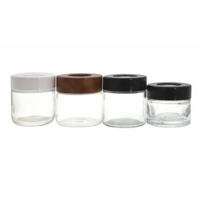 7g 120ml Magnifying Wide Mouth Child Proof Glass Jar Transparent Airtight Storage Glass Container