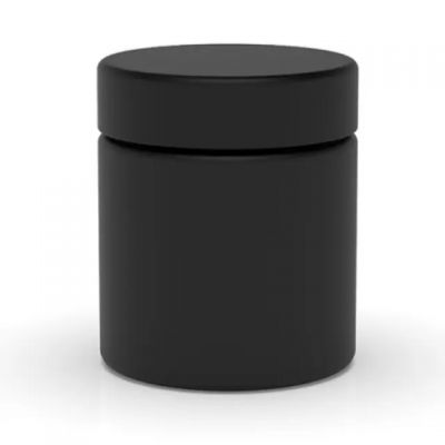 Custom 2oz 3oz 4oz 5oz Child Resistant Matte Black Jar Flower Packaging Glass Jar with Black Plastic Screw Lid