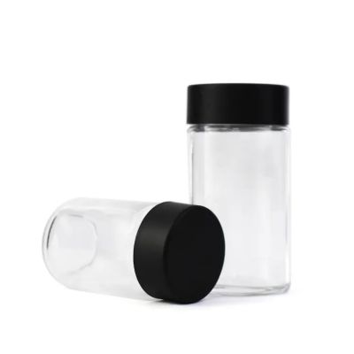60ml clear round glass jar with child proof lid smell proof glass jar with lid