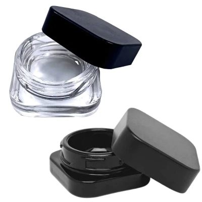 Logo Custom 5ml 9ml Child Resistant Cube Square Glass Concentrate Container Jars with Child Proof Lid