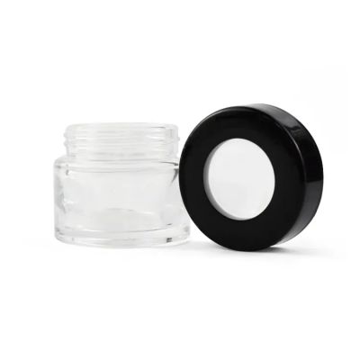 Factory Glass Jar 2oz 3oz 4oz Clear Magnifying Glass Jar Child Proof Jar 3.5g Flower Smell Proof Child Resistant Magnifying Lid