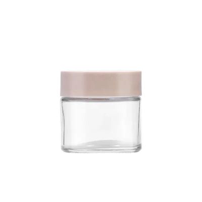 empty child resistant glass bottle 120ml glass jar with PLA lid Environmental protection material