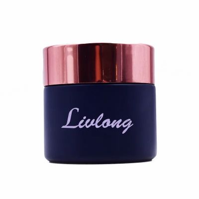 90ml custom dark blue silk screen logo child proof glass bottle with child resistant plastic lid