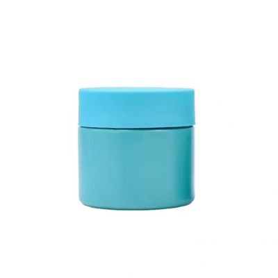 Wholesale 60 ml blue Round herb flower plant glass bottles with screw child resistance lids