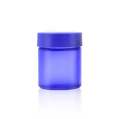 3OZ Custom frosted blue color air tight child proof containers child resistant jar