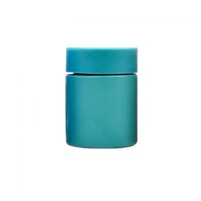 custom hot sale 60ml 2oz cyan wide mouth cosmetics cream flower glass jar with child resistant lid