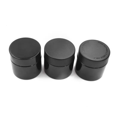 90ML 3 oz Round Black flower jars Black pigment UV jars CR glass bottles with childproof lids