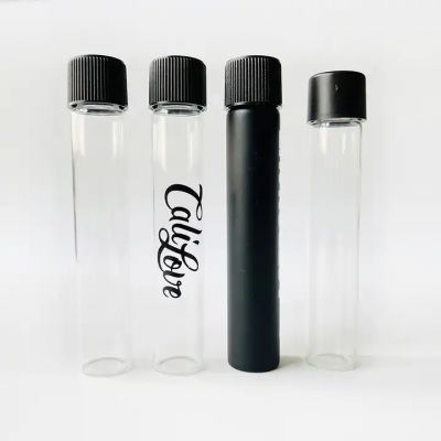 95mm 115mm 116mm 120mm Black Child Resistant Glass Tube With CR Cap