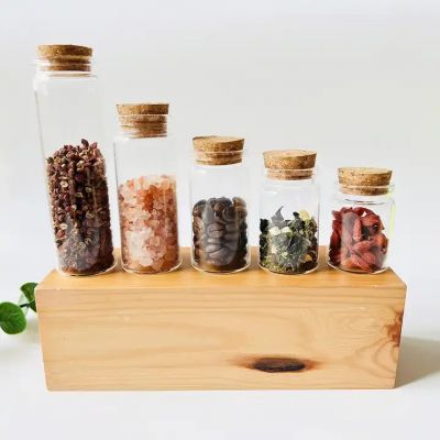 Custom logo silk printing clear glass storage jar wishing bottle with cork