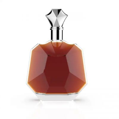 Frosted glass bottle with lid custom 200ml 500m l750ml 1000ml beverage brandy whisky vodka glass bottles