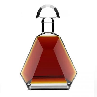 Factory direct OEM ODM 700ml 750ml 1L glass bottle with cap design shape empty liquor vodka glass bottles