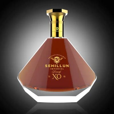 oem glass bottles manufacture 700ml 750ml 1L for brandy diamond shape glass bottle