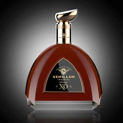 glass liquor bottle manufacturers customization 700ml 1L brandy bottle with cap spirts glass packing