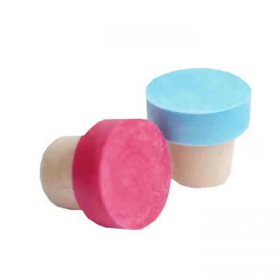 Wholesale Food Grade Mini Cute Color Synthetic Cork Stopper Wine Essential Oil Bottle Corks