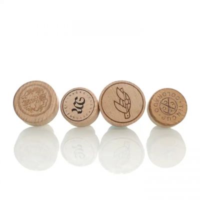 top carve cork bottle stopper wooden cork spirits liquor bottle wood top cap