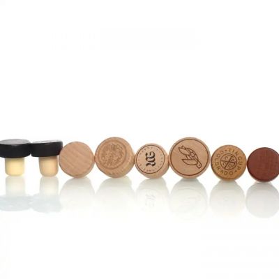 HOT Sell Wooden Top Vodka Wine Bottle Stoppers Synthetic Cork Stopper T Shape Corks