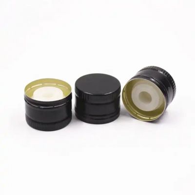 Stock Black Screw Bottle Caps Olive Oil Bottle Caps Aluminium Lid