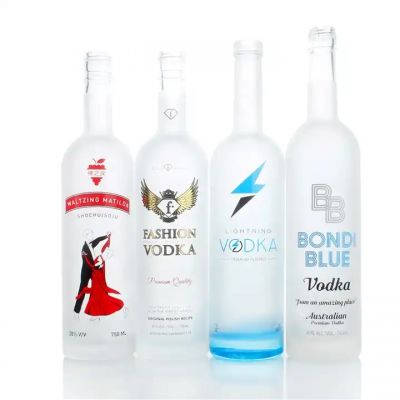 custom empty vodka bottle packaging wine frosted matte color glass bottle