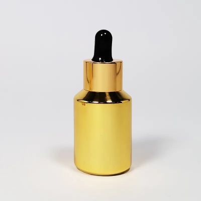 Custom 30 ml Face Hair Oil Serum Dropper Bottles Glass Cosmetic Skincare Packaging with Golden Dropper