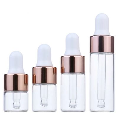 Sample bottle 1ml 2ml 3ml 5ml rose gold lid lotion perfume Attar Bottle 2ml dropper bottle