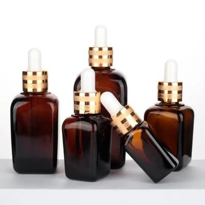 Amber Face Skin Care Cosmetics Dropper Glass Bottle 10ml 20ml 30ml 50ml 100ml