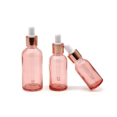 skincare bottles serum packing 1oz 3ml 5ml 10ml 15ml 20ml 50ml 100ml rose glass dropper bottle with gold cap