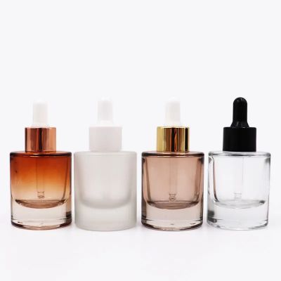 Luxury 30 ml frosted matte black glass dropper bottle bread oil essential oil droplet bottles