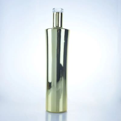 unique design 700ml 750ml electroplated gin bottle liquor glass bottle with cork cap