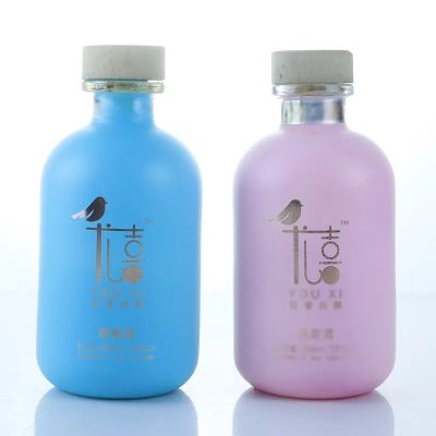 Super flint customized logo 500ml sealable recycled yogurt glass bottle