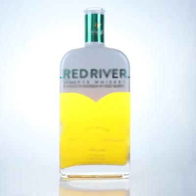 New design 500ml square high quality spirits glass bottle with cork cap