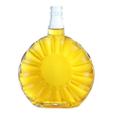 Sophisticated unique shape 500ml vodka tequila bottle liquor glass bottle with cork