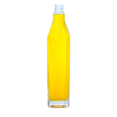 High quality clear slim round 500ml vodka tequila bottle liquor glass bottle with cork