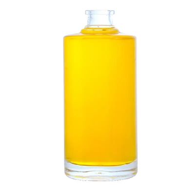 In stock clear round empty 500ml vodka tequila bottle liquor glass bottle with cork