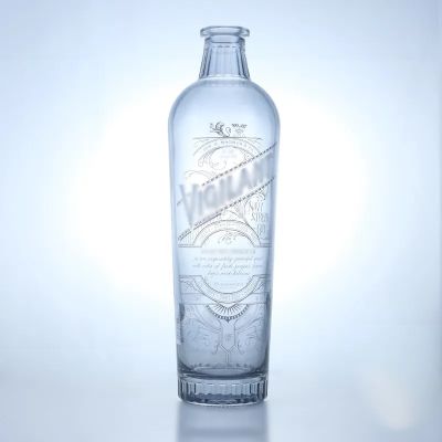 High quality transparent white clear 750ml high-capacity packaging glass spirits water bottles