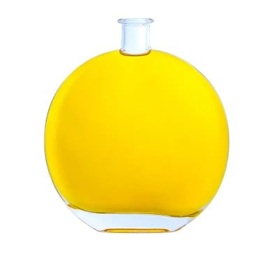 Hot sale 500ml hip flask vodka whiskey bottle liquor glass bottle with cork
