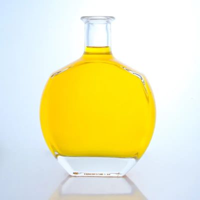 Thick bottom hip flask 500ml vodka tequila bottle liquor glass bottle with cork