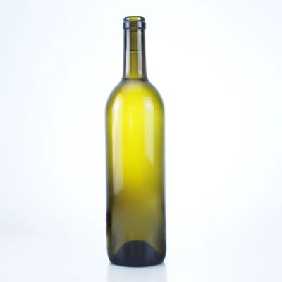 750ml round dark green color whiskey vodka wine glass bottle with screw cap