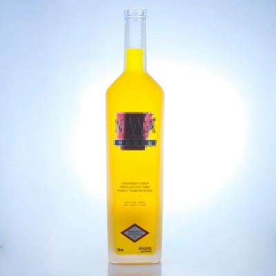 cork cap 700ml 750ml square rum gin vodka whiskey glass bottle with label