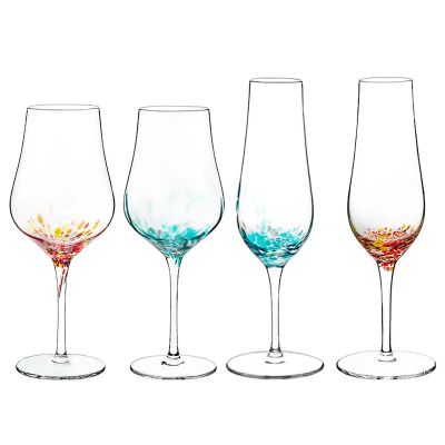 Factory Supplied Top Quality Custom Wine Glass Goblet Wedding Glass Luxury Space Green or other Colored High Quantity Drinking