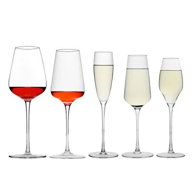 Bulk Clear Hand Blown Crystal Transparent Tasting Vintage Retro Red Wine Glass Unbreakable Goblet Glasses For Wedding